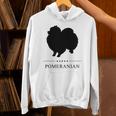 ポメラニアンブラックシルエット 長袖tシャツ パーカー