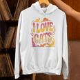 バックプリント 猫好き 引用 おもしろ猫 ミーム I Love Cats パーカー