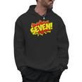 Boy Seven Superhero Comic Book Hero 7th Birthday Boy 7 Years Men Hoodie