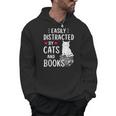 Easily Distracted By Cats And Books Cat Lover Men Hoodie