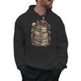Vintage Books And Flowers Botanical Reading Illustration Men Hoodie