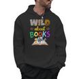 Wild About Reading Books Reader Bookworm Animals Book Lover Men Hoodie