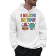 I Believe In You Educational Art With Books And Globe Men Hoodie I Believe In You Educational Art With Books And Globe Men Hoodie