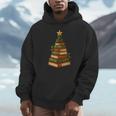 Christmas Book Tree Bookshelf Holiday For Readers Librarians Men Hoodie