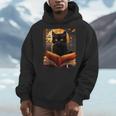 Halloween Cat Reading Books Spooky Cat Reader Teachers For Men Women Kids Men Hoodie Halloween Cat Reading Books Spooky Cat Reader Teachers For Men Women Kids Men Hoodie