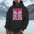 Pink Leopard Read Coquette Bow Girls Retro Groovy Reading Men Hoodie