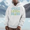 Books Peace Love Bookworm Book Nerd Book Lover Reading Men Hoodie