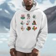 Cute Farm Animals Reading Books Teacher Library Reader Men Hoodie