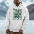 Real Men Read Cute Bear Tea Book Lover Men Boys Reading Premium Tri-Blend Men Hoodie
