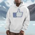 Thumbs Up Like Face Book Icon Men Hoodie