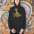 Brachiosaurus Dinosaur Reading Book Nerd Men Hoodie