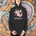 Cute Kawaii Readsolotl Axolotl Reading Book Pun Men Hoodie