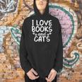 I Love Books And Cats Book Lover Men Hoodie I Love Books And Cats Book Lover Men Hoodie