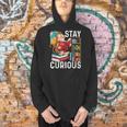 Stay Curious Monkey Reading Book Lover Bookworm Men Hoodie