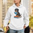 Dachshund Dog With Glasses Reading Book Librarian Men Hoodie Dachshund Dog With Glasses Reading Book Librarian Men Hoodie