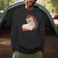 Book Reading Bookworm Forest Animal Wildlife Cute Hedgehog Men Hoodie Book Reading Bookworm Forest Animal Wildlife Cute Hedgehog Men Hoodie