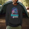 Easily Distracted By Dragon And Books For Book Lover Men Hoodie