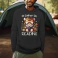 I'd Rather Be Reading Cute Tiger Book Lover Reader Bookworm Men Hoodie