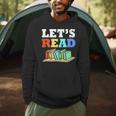 Retro Reading Teacher Book Lover Let's Read Men Hoodie