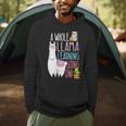 A Whole Llama Learning Going On Book Reading School Llama Men Hoodie