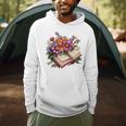 Open Book With Colorful Flowers For Readers Men Hoodie Open Book With Colorful Flowers For Readers Men Hoodie