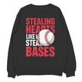 Kids Stealing Hearts Like I Steal Bases Cute Baseball Boys Unisex Sweatshirt