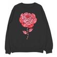 Sporty Rose Graphic With Baseball And Rugby Ball Petals Unisex Sweatshirt