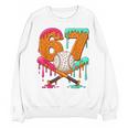 67 Ice Cream Drip Baseball Number 67 Player 67th Birthday Unisex Sweatshirt