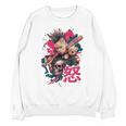 Punk Girl With Anger Kanji And Baseball Bat Unisex Sweatshirt