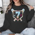 Baseball 7 Year Old Ice Cream Drip 7th Birthday Boy Number 7 Unisex Sweatshirt Baseball 7 Year Old Ice Cream Drip 7th Birthday Boy Number 7 Unisex Sweatshirt