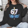 Blue Camo Baseball 67 Six Seven Camo Ice Cream Drip Boy Teen Unisex Sweatshirt