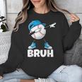 Boys Baseball Graphic Tee Teen Apparel Cute Meme Bruh Unisex Sweatshirt
