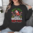 Most Likely To Play Baseball With Santa Christmas Pajamas Unisex Sweatshirt