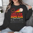 Love Is Our Home Run Baseball Valentine Couple Unisex Sweatshirt