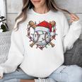 Christmas Baseball Santa Hat For Baseball Players Fans Unisex Sweatshirt