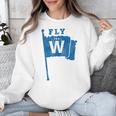 Fly The W Chicago Baseball Winning Flag Distressed Premium Tri-Blend Unisex Sweatshirt