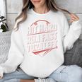 Hit Hard Run Fast Turn Left Baseball Fan Red Graphic Unisex Sweatshirt