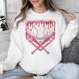 Valentines Baseball Boys Ice Cream Drip Heart Youth Kids Unisex Sweatshirt