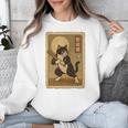 Vintage Japanese Ukiyo-e Baseball Cat Batting Unisex Sweatshirt