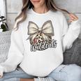 Wildcats Baseball Leopard Print Coquette Bow Mascot Game Day Unisex Sweatshirt