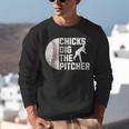Chicks Dig The Pitcher Baseball Unisex Sweatshirt