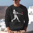 Valentines US Baseball Player Silhouette Heart Unisex Sweatshirt