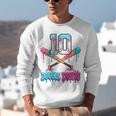 Baseball 10 Year Old Ice Cream Drip 10th Bday Double Digits Unisex Sweatshirt