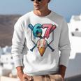 Baseball Ice Cream Drip 67 Six Seven Gen Alpha Slang Meme Unisex Sweatshirt