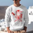Drippy Baseball Mascot Valentine Heart Glasses Cartoon Unisex Sweatshirt Drippy Baseball Mascot Valentine Heart Glasses Cartoon Unisex Sweatshirt