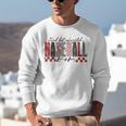 Retro Checkered Tired But Caffeinated Baseball Mom Leopard Unisex Sweatshirt