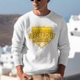 Strike Out Childhood Cancer Boys Baseball Drip Gold Ribbon Unisex Sweatshirt