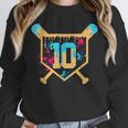 10 Years Old 10th Birthday Baseball Ice Cream Dripping Boys Unisex Sweatshirt