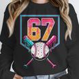 Baseball Ice Cream Drip Number 67 Player 67th Birthday Men Unisex Sweatshirt