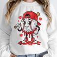 Baseball Ice Cream Valentine Dripping Game Day Men Boys Kids Unisex Sweatshirt